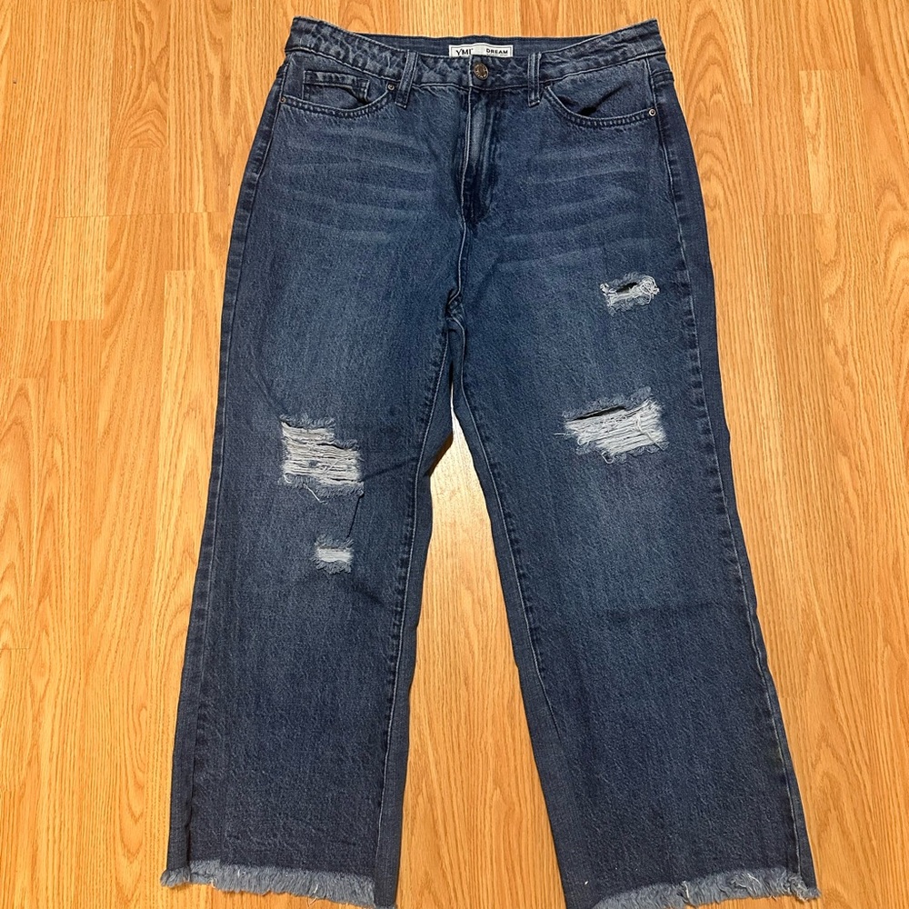 YMI Dream Cropped Wide Leg Jeans